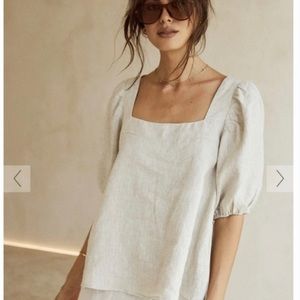 Dissh Linen Puff Sleeve Top